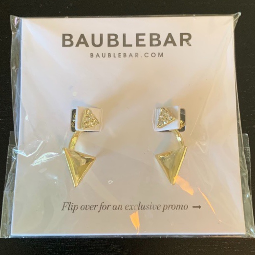 Baublebar Gold Tone Rhinestone Triangle Earrings